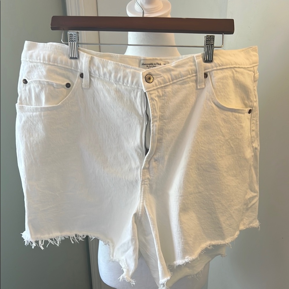 Abercrombie & Fitch White Denim Women Shorts